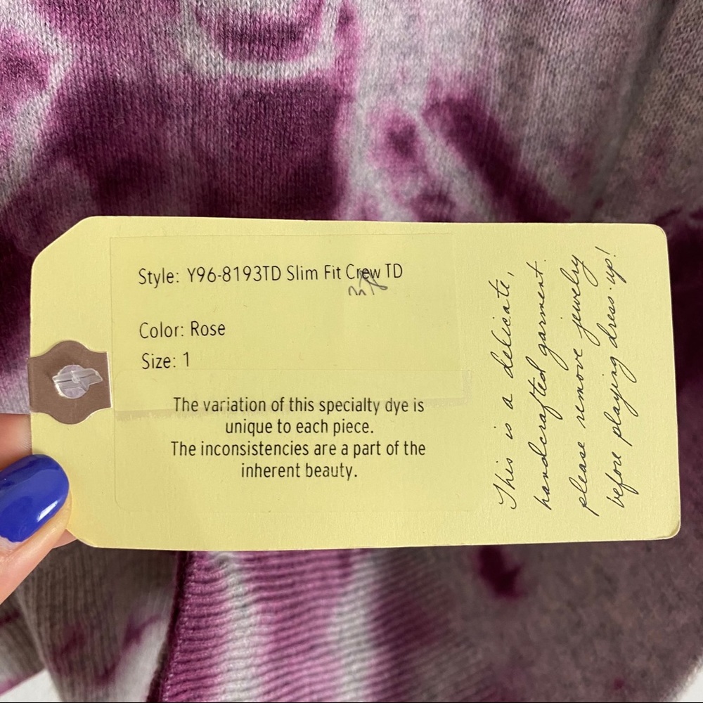 RAQUEL ALLEGRA Tie Dye Cashmere Slim Sweater Pink - Picture 6 of 15